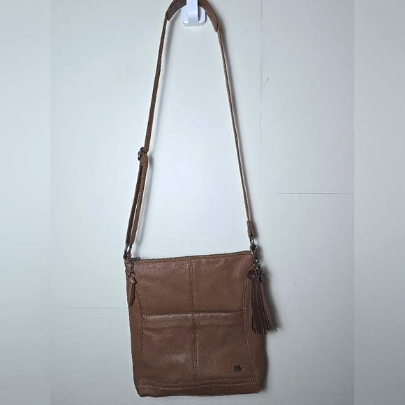 The Sak Brown Leather Tassle Crossbody Bag Purse - Picture 2 of 6